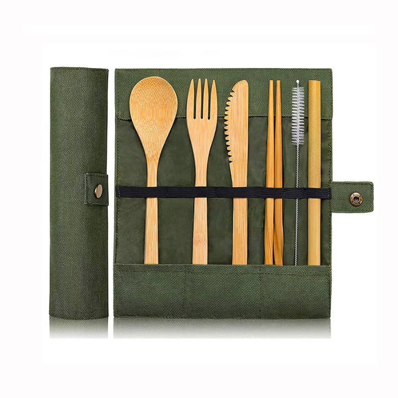 Bamboo Cutlery Travel - Vaisselle de voyage en bambou, ensemble