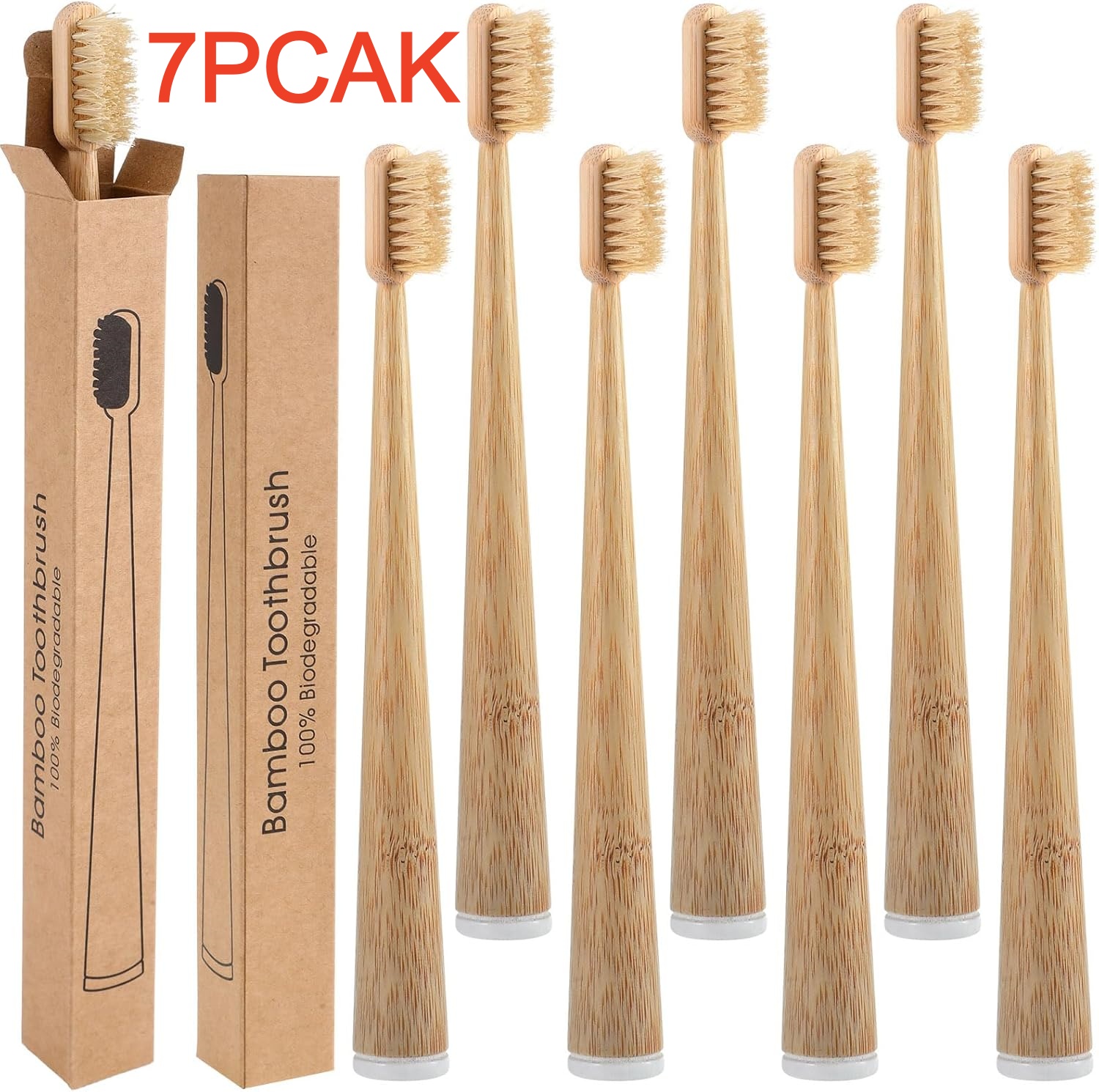 Lot de 7 brosses à dents compo - Bamboo Toothbrush Set avis et prix