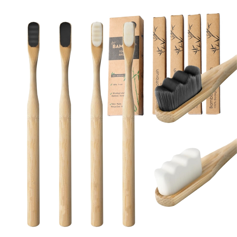 4 pièces de brosses à dents en - Bamboo Toothbrush Set avis et prix